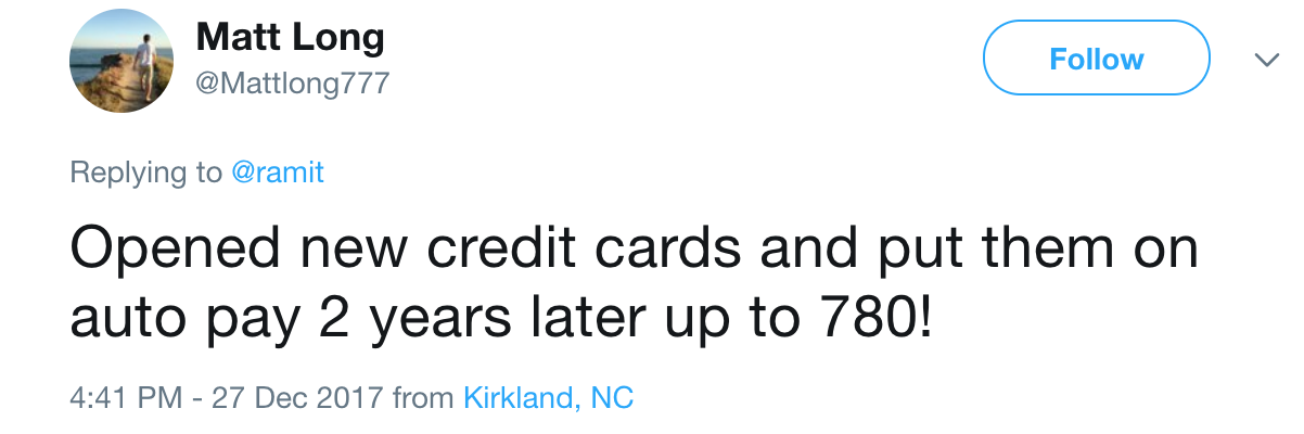 Improve your credit score - Tweet