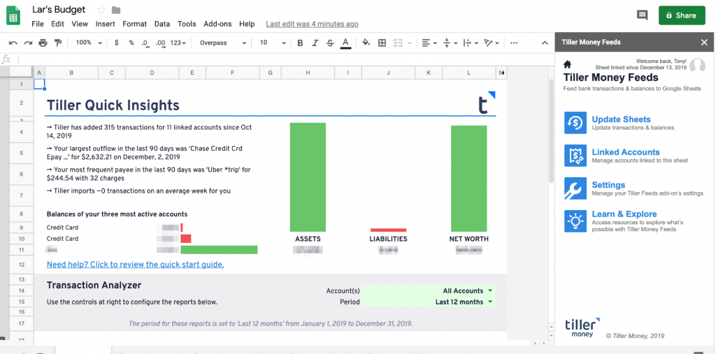 budget template